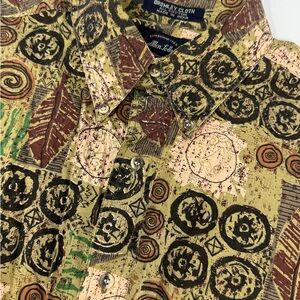 Allen Solly Shirt Men’s Sz Medium Geometric Design Half Sleeve Bromley Cloth F7